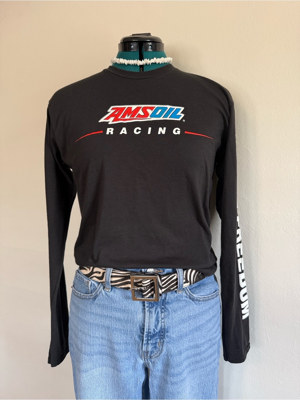 AMSOIL Racing Black Long Sleeve Graphic Tee S